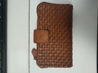 CS1642/2025 PORTAFOGLIO MARRONE IN PELLE INTRECCIATA  CON DOC
